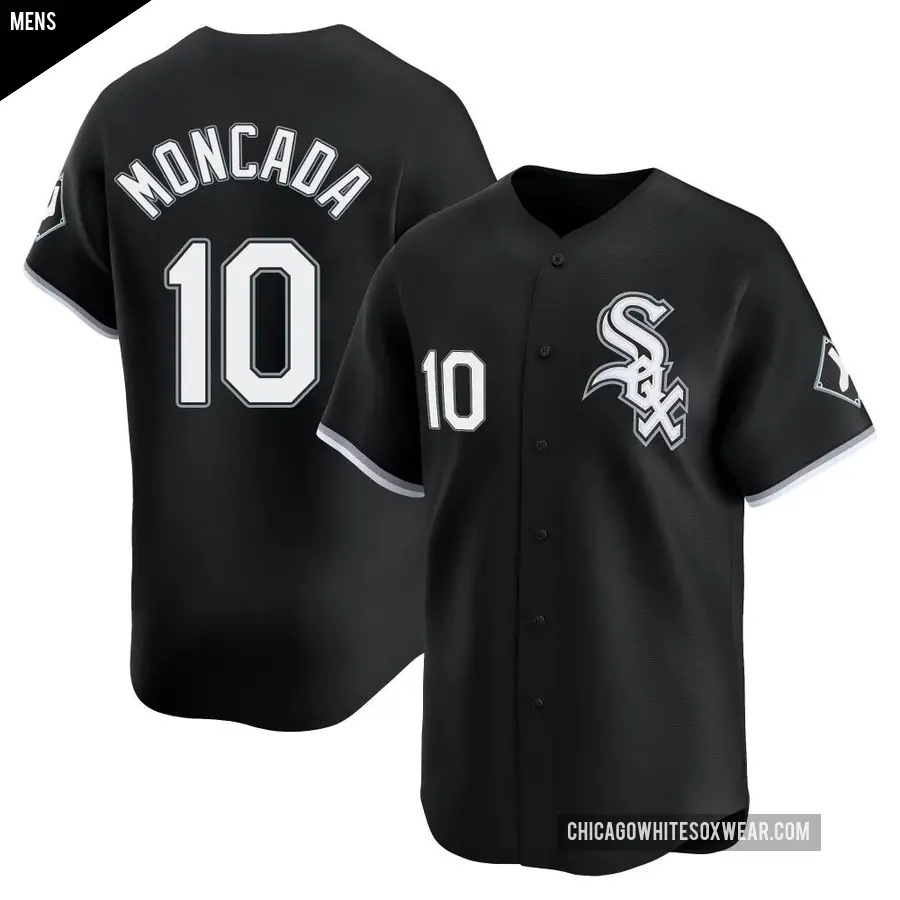 Men's Chicago White Sox ＃10 Yoan Moncada Limited Black Alternate Jersey