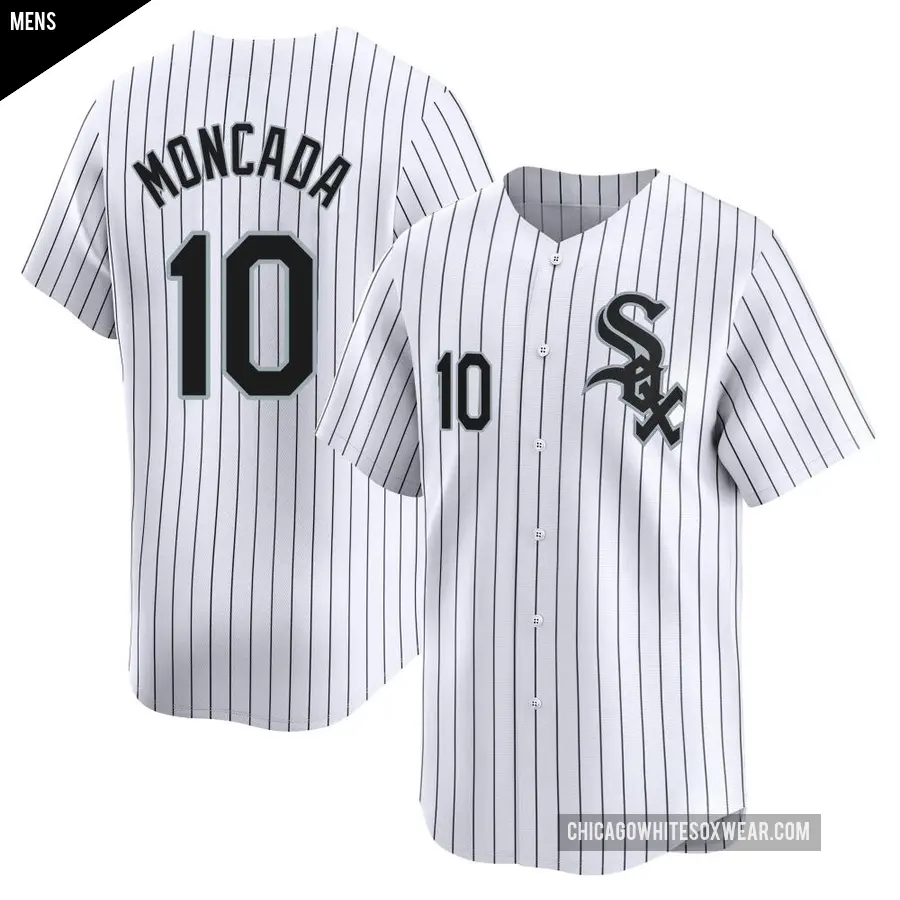 Men's Chicago White Sox ＃10 Yoan Moncada Limited White Home Jersey