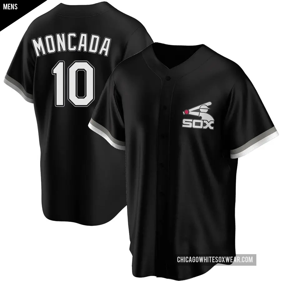 Men's Chicago White Sox ＃10 Yoan Moncada Replica Black Spring Training Jersey