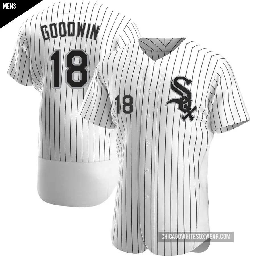 Men's Chicago White Sox ＃18 Brian Goodwin Authentic White Home Jersey