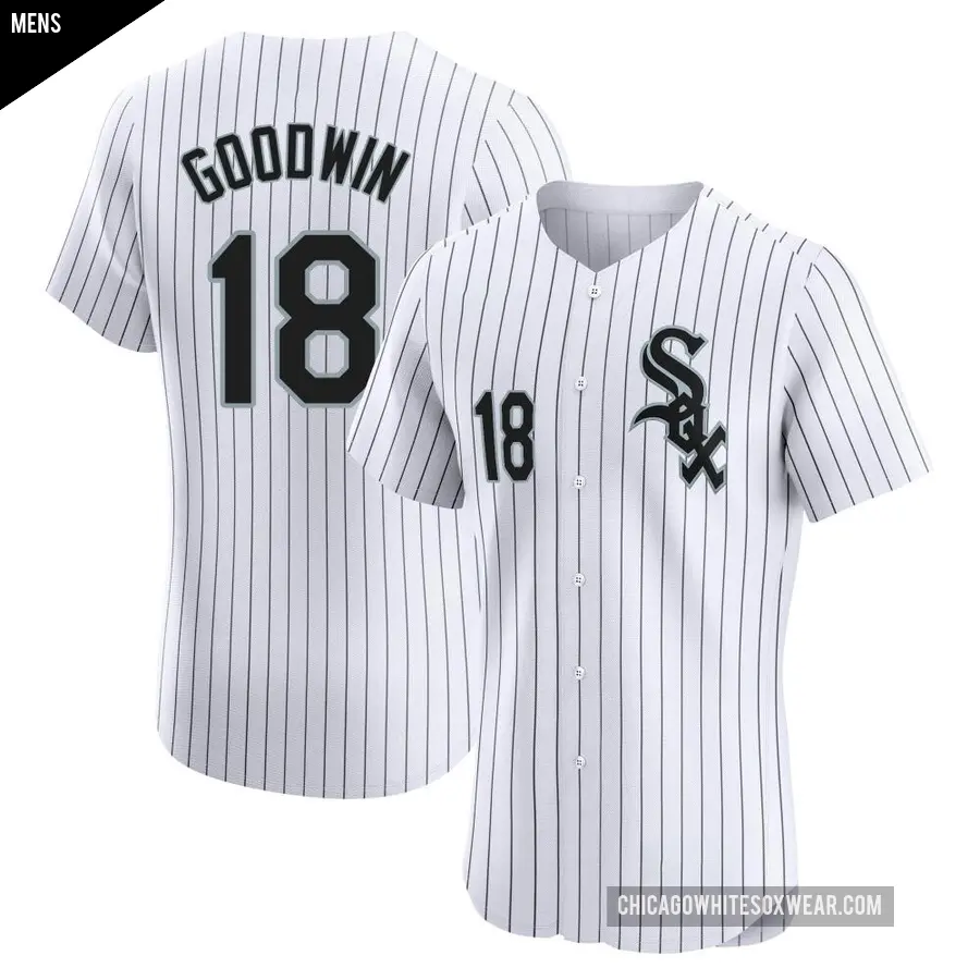 Men's Chicago White Sox ＃18 Brian Goodwin Elite White Home Jersey