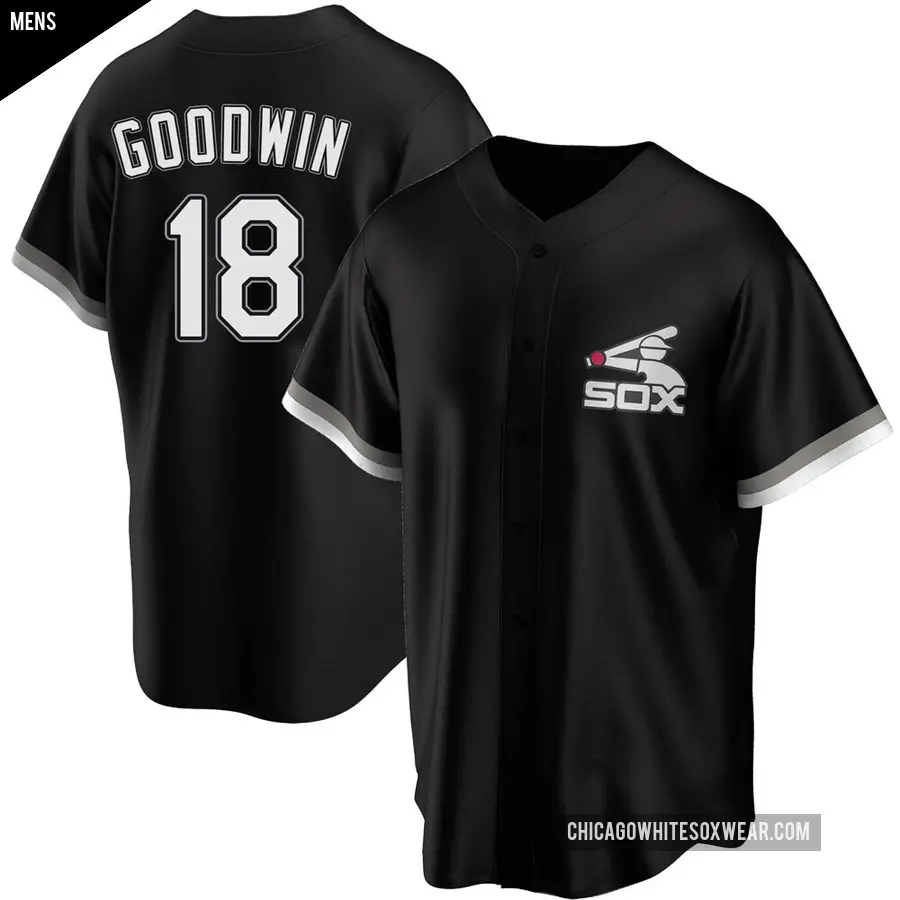 Men's Chicago White Sox ＃18 Brian Goodwin Replica Black Spring Training Jersey