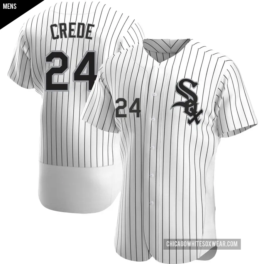 Men's Chicago White Sox ＃24 Joe Crede Authentic White Home Jersey