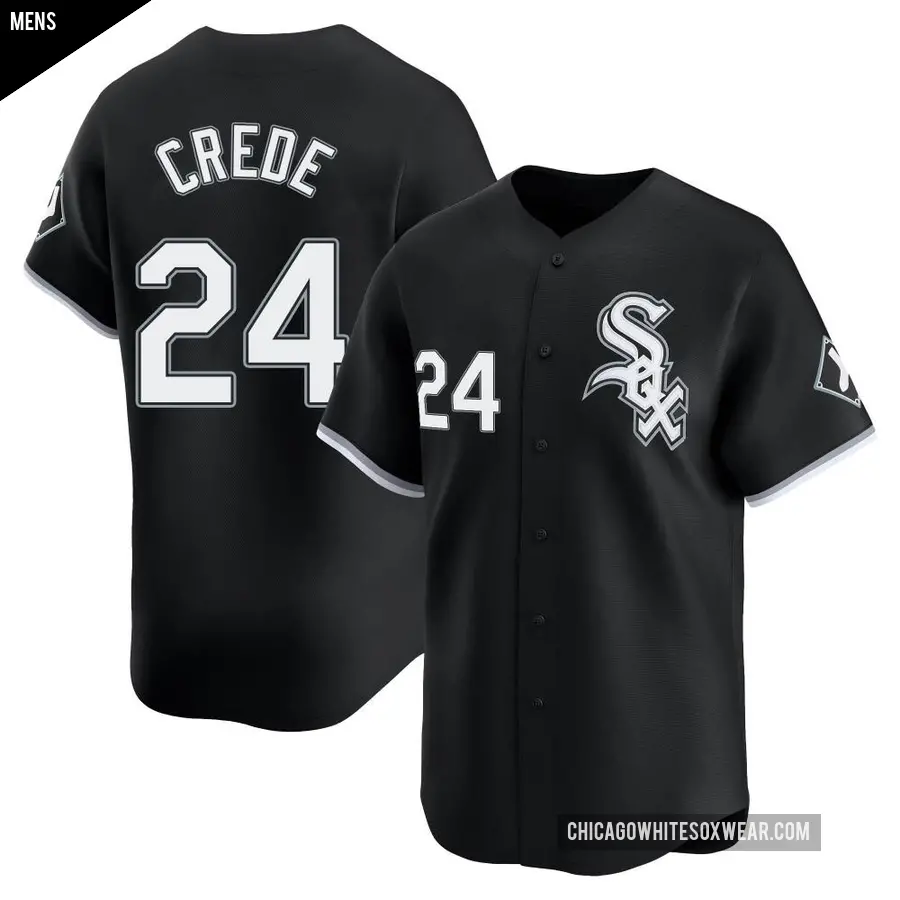 Men's Chicago White Sox ＃24 Joe Crede Limited Black Alternate Jersey