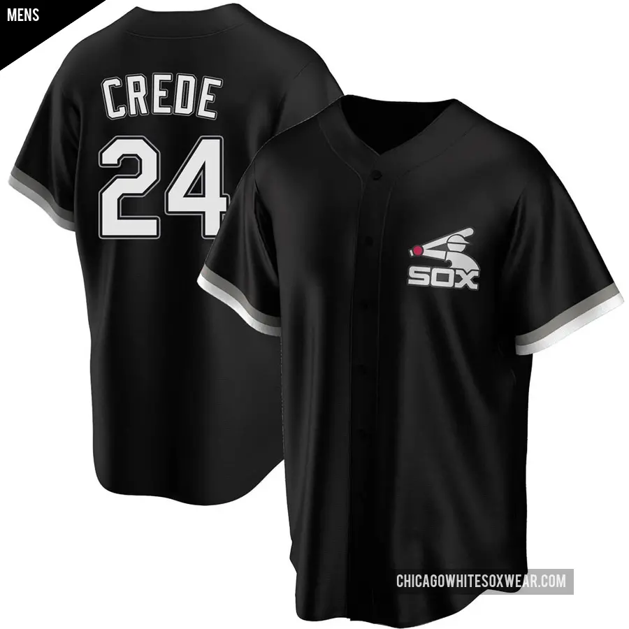 Men's Chicago White Sox ＃24 Joe Crede Replica Black Spring Training Jersey