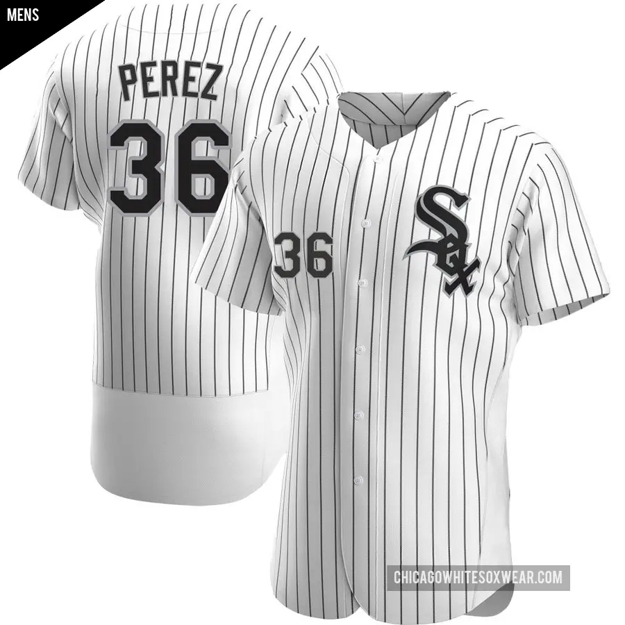 Men's Chicago White Sox ＃36 Carlos Perez Authentic White Home Jersey