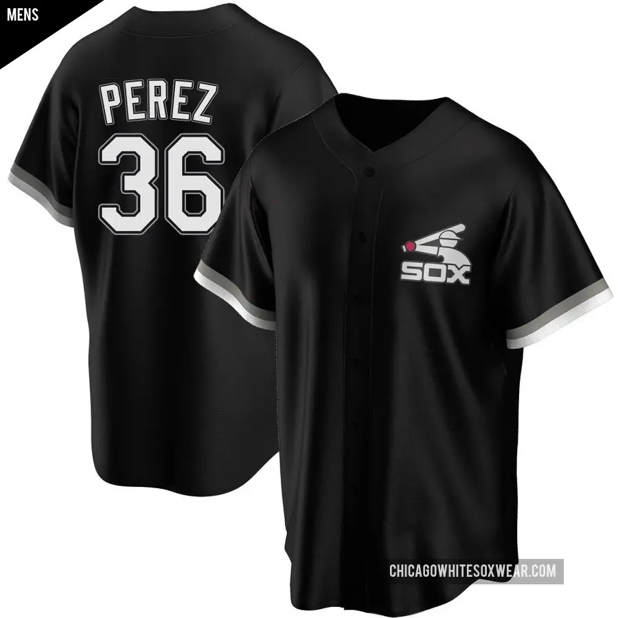 Men's Chicago White Sox ＃36 Carlos Perez Replica Black Spring Training Jersey