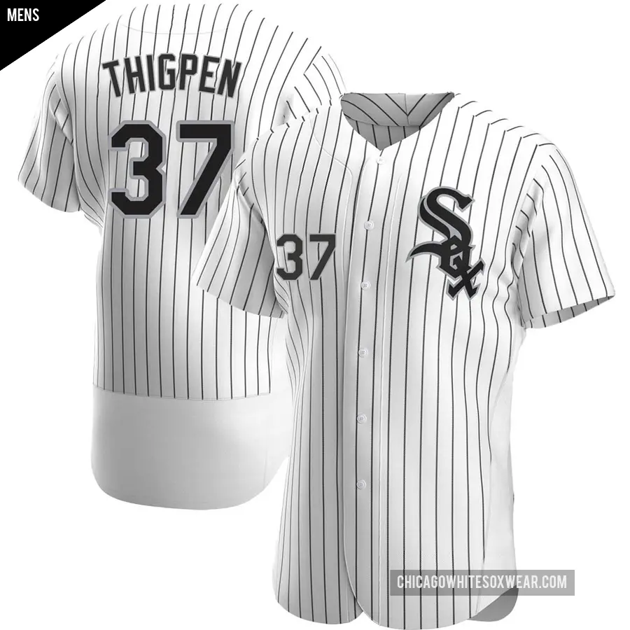 Men's Chicago White Sox ＃37 Bobby Thigpen Authentic White Home Jersey