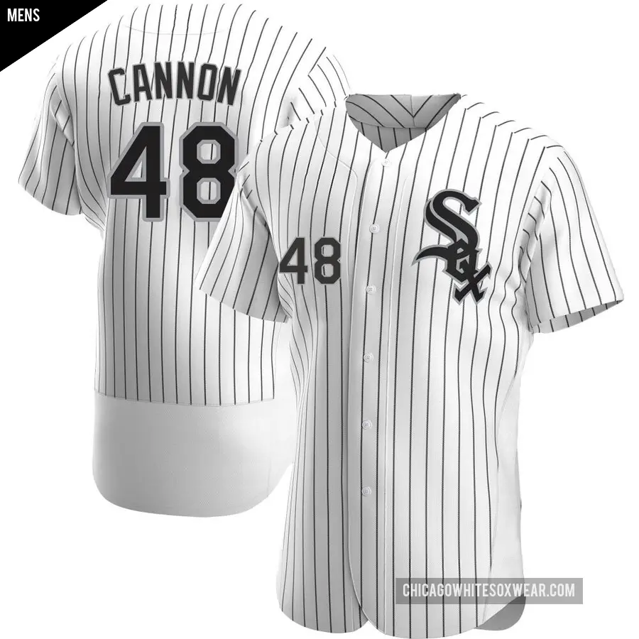 Men's Chicago White Sox ＃48 Jonathan Cannon Authentic White Home Jersey