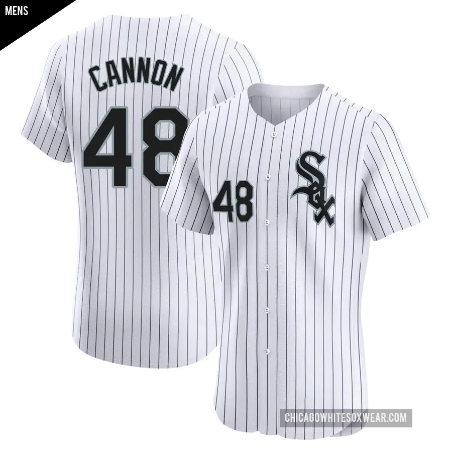 Men's Chicago White Sox ＃48 Jonathan Cannon Elite White Home Jersey