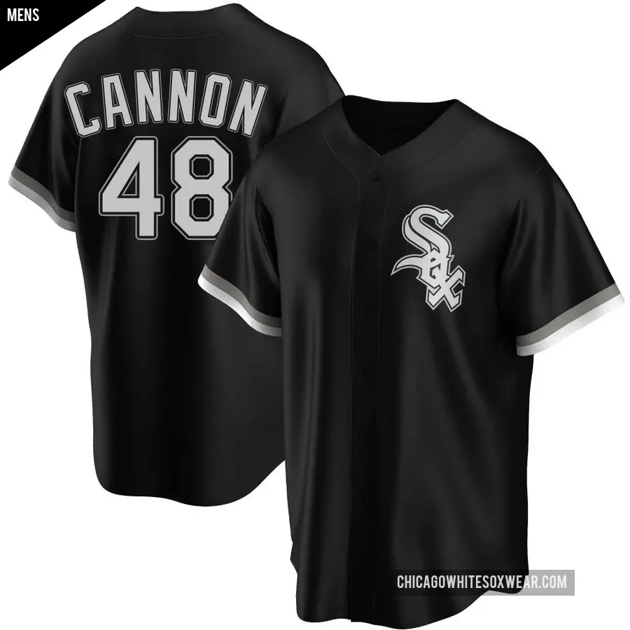 Men's Chicago White Sox ＃48 Jonathan Cannon Replica Black Alternate Jersey