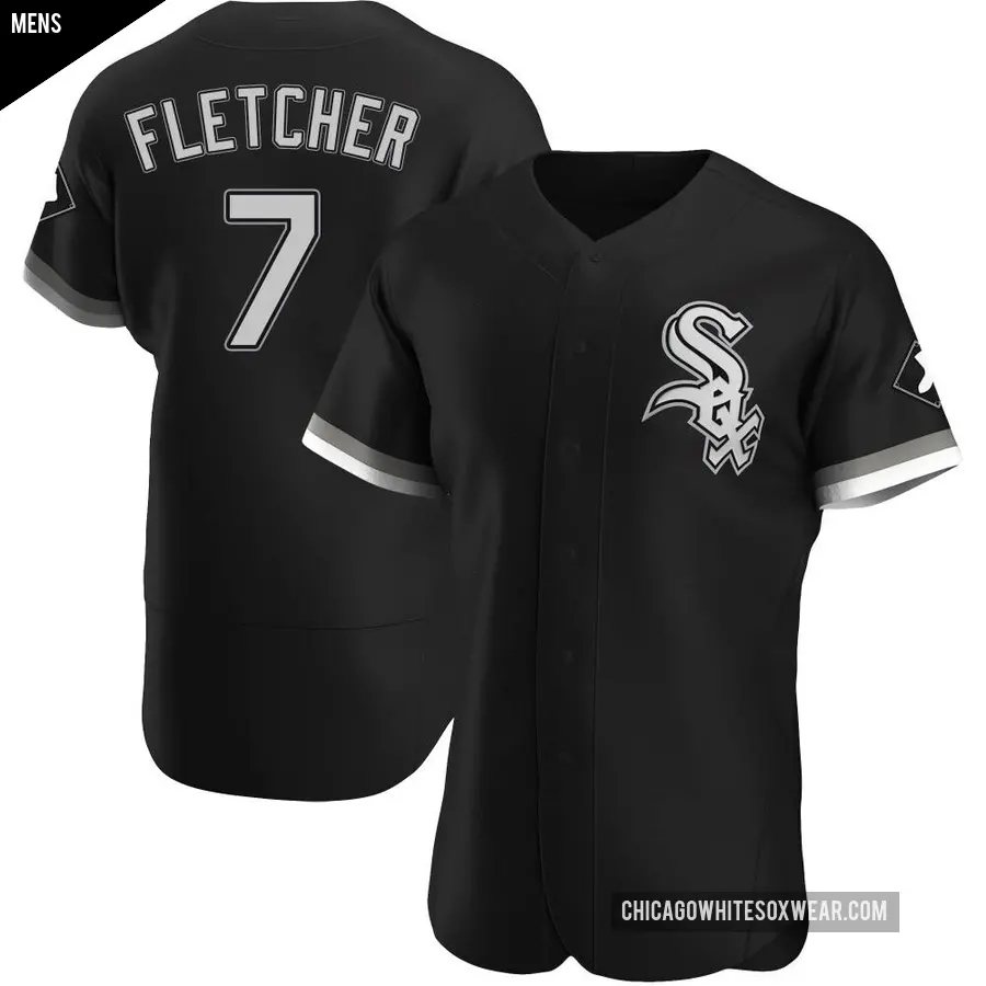 Men's Chicago White Sox ＃7 Dominic Fletcher Authentic Black Alternate Jersey