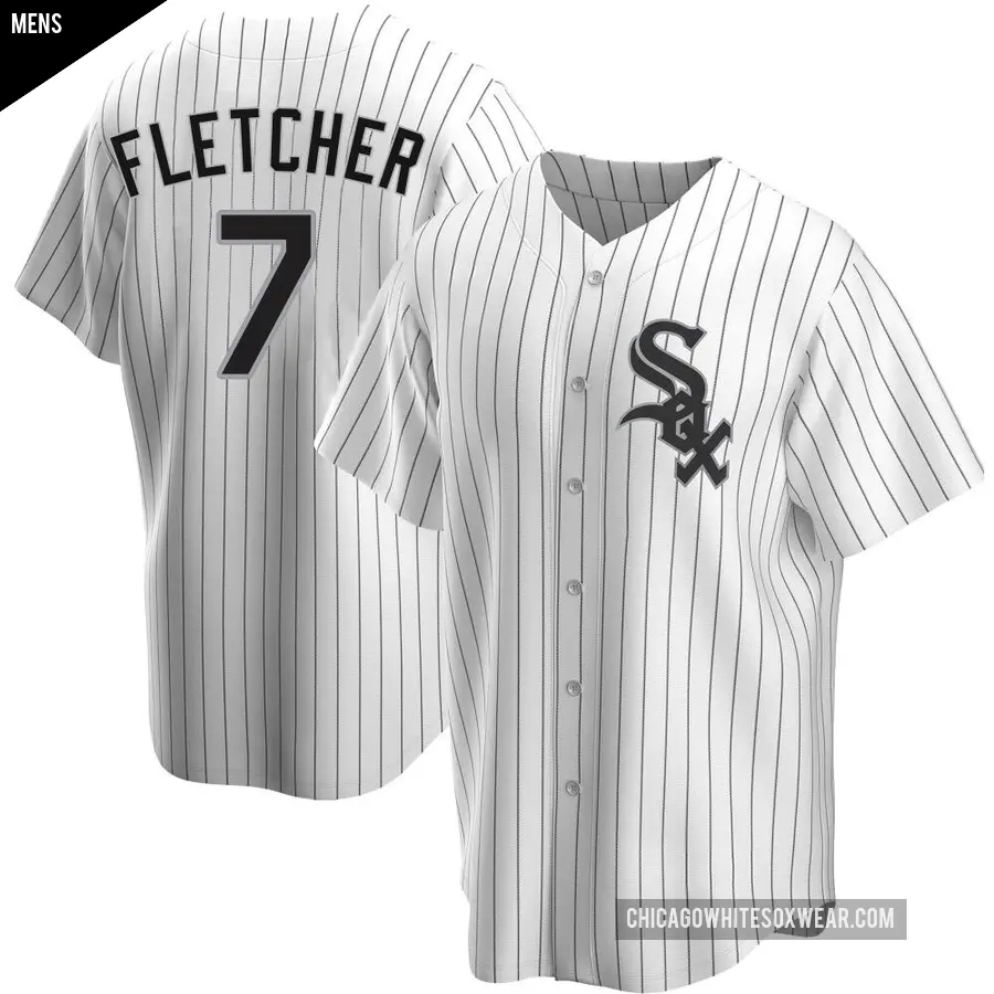 Men's Chicago White Sox ＃7 Dominic Fletcher Replica White Home Jersey