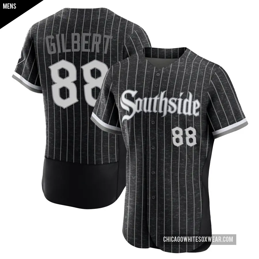 Men's Chicago White Sox ＃88 Tyler Gilbert Authentic Black 2021 City Connect Jersey