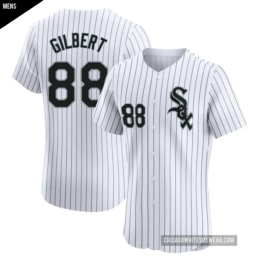 Men's Chicago White Sox ＃88 Tyler Gilbert Elite White Home Jersey