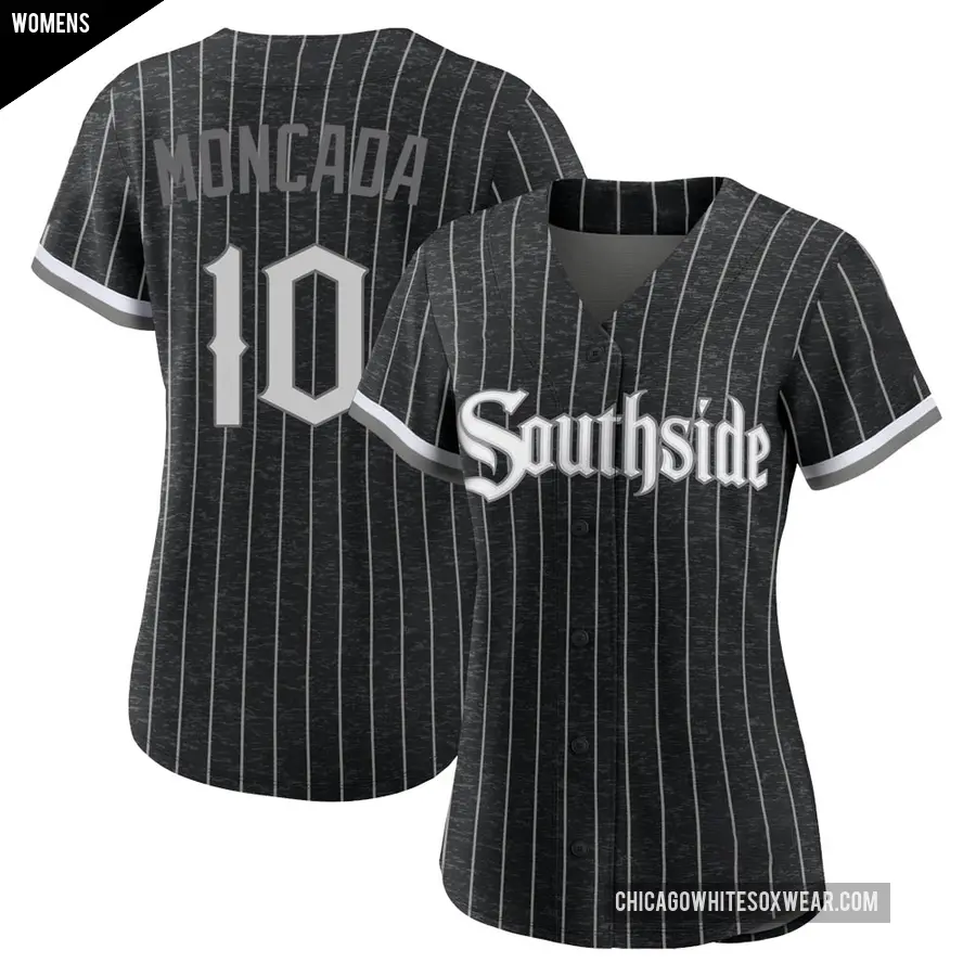 Women's Chicago White Sox ＃10 Yoan Moncada Authentic Black 2021 City Connect Jersey