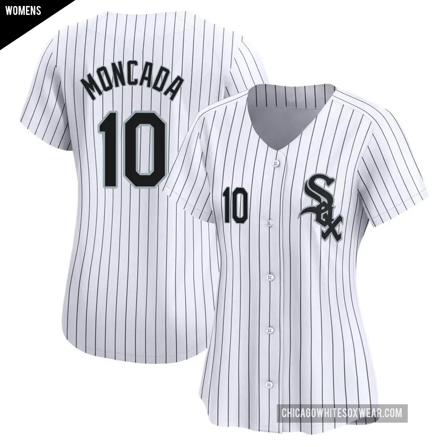 Women's Chicago White Sox ＃10 Yoan Moncada Limited White Home Jersey