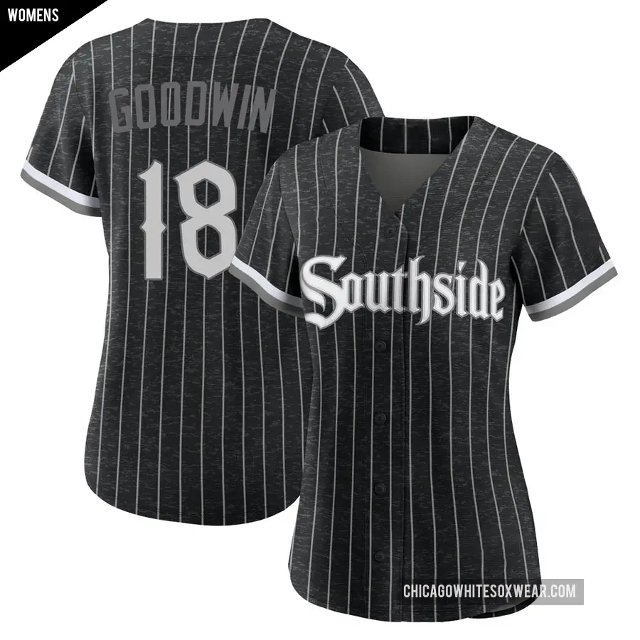 Women's Chicago White Sox ＃18 Brian Goodwin Authentic Black 2021 City Connect Jersey