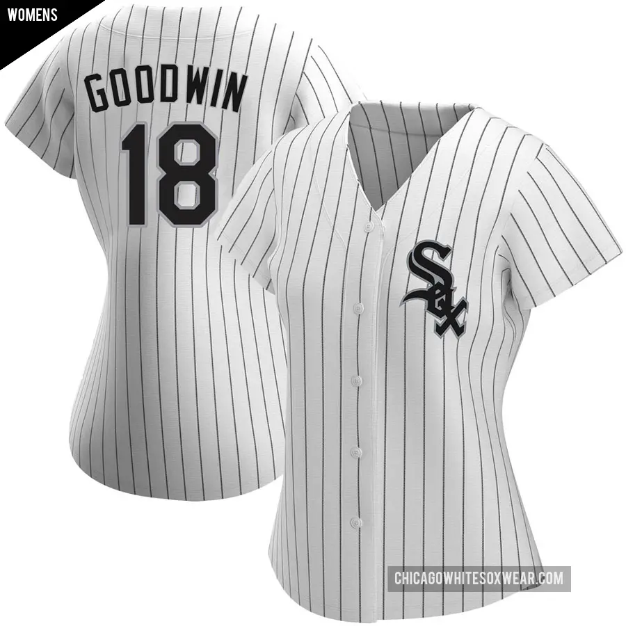 Women's Chicago White Sox ＃18 Brian Goodwin Authentic White Home Jersey