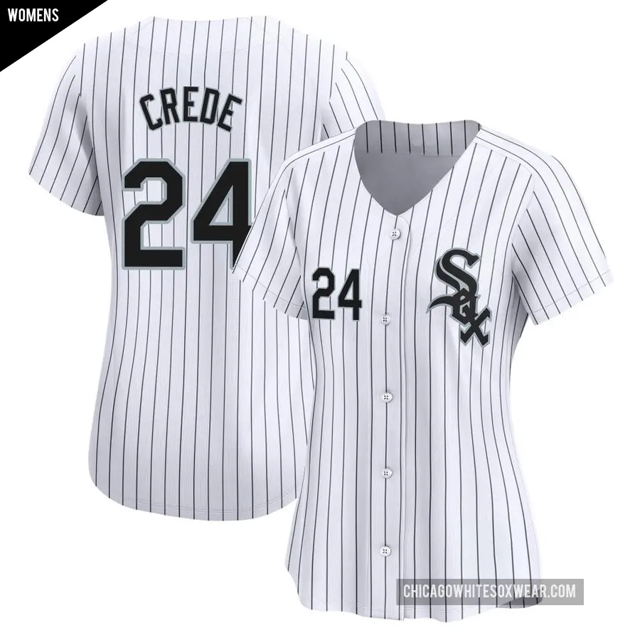 Women's Chicago White Sox ＃24 Joe Crede Limited White Home Jersey