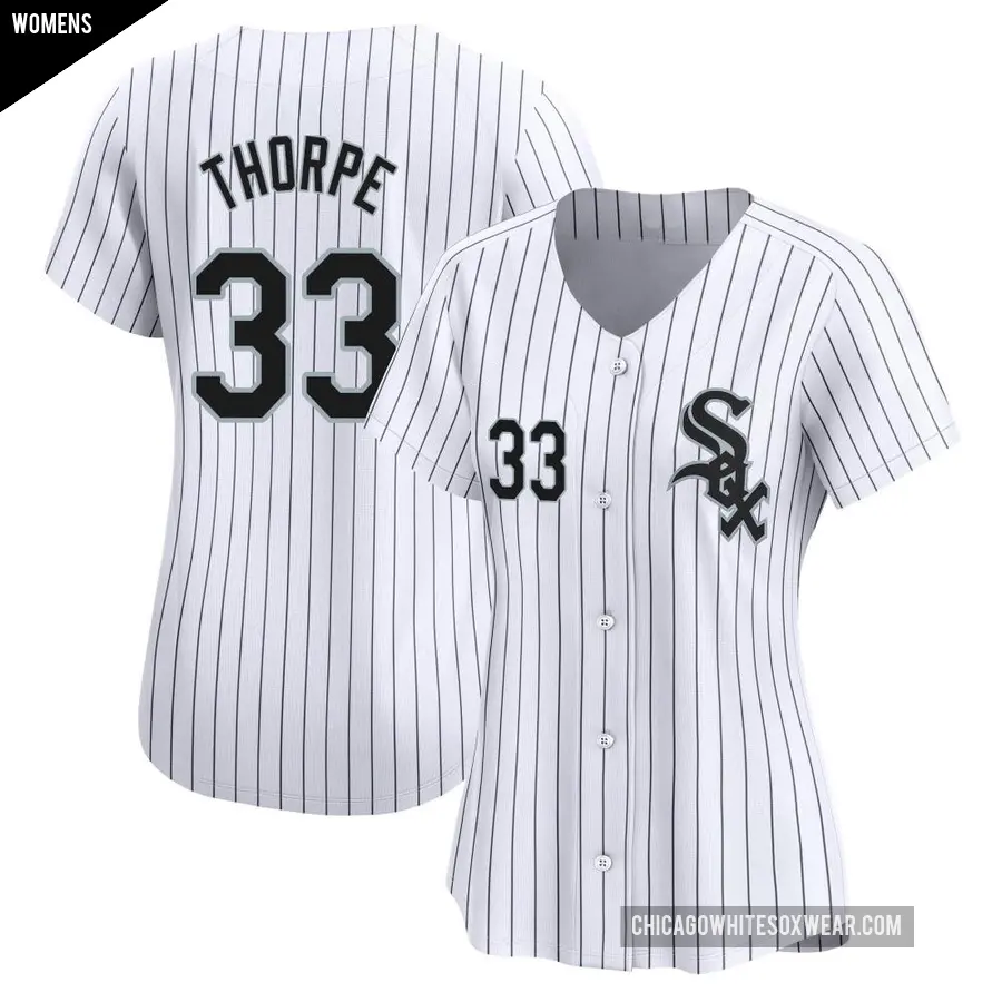 Women's Chicago White Sox ＃33 Drew Thorpe Limited White Home Jersey