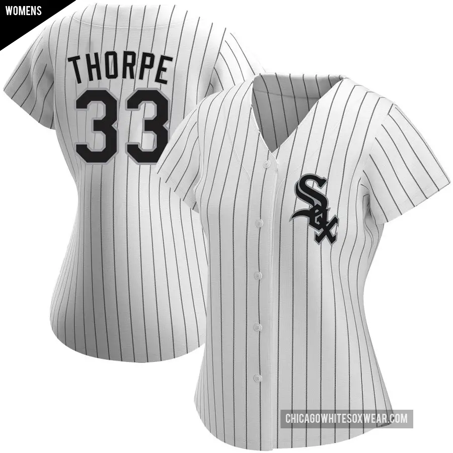 Women's Chicago White Sox ＃33 Drew Thorpe Replica White Home Jersey