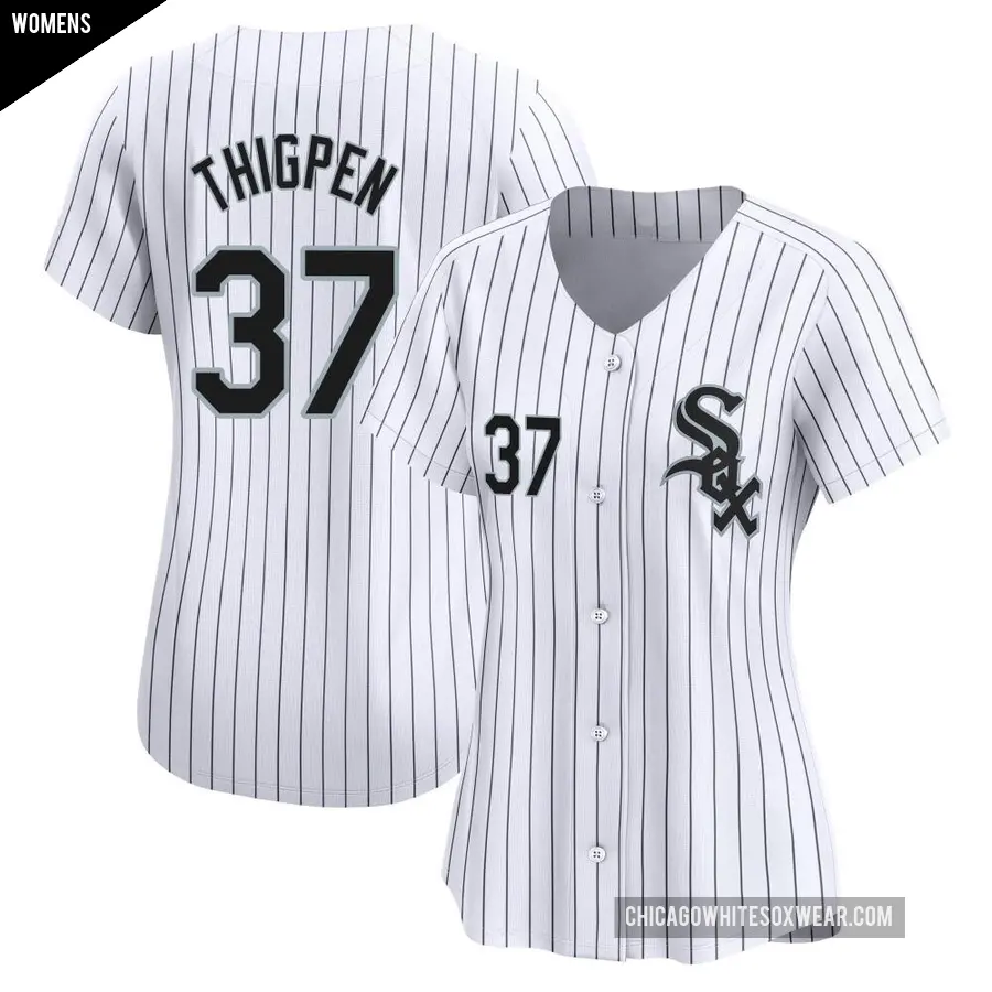 Women's Chicago White Sox ＃37 Bobby Thigpen Limited White Home Jersey