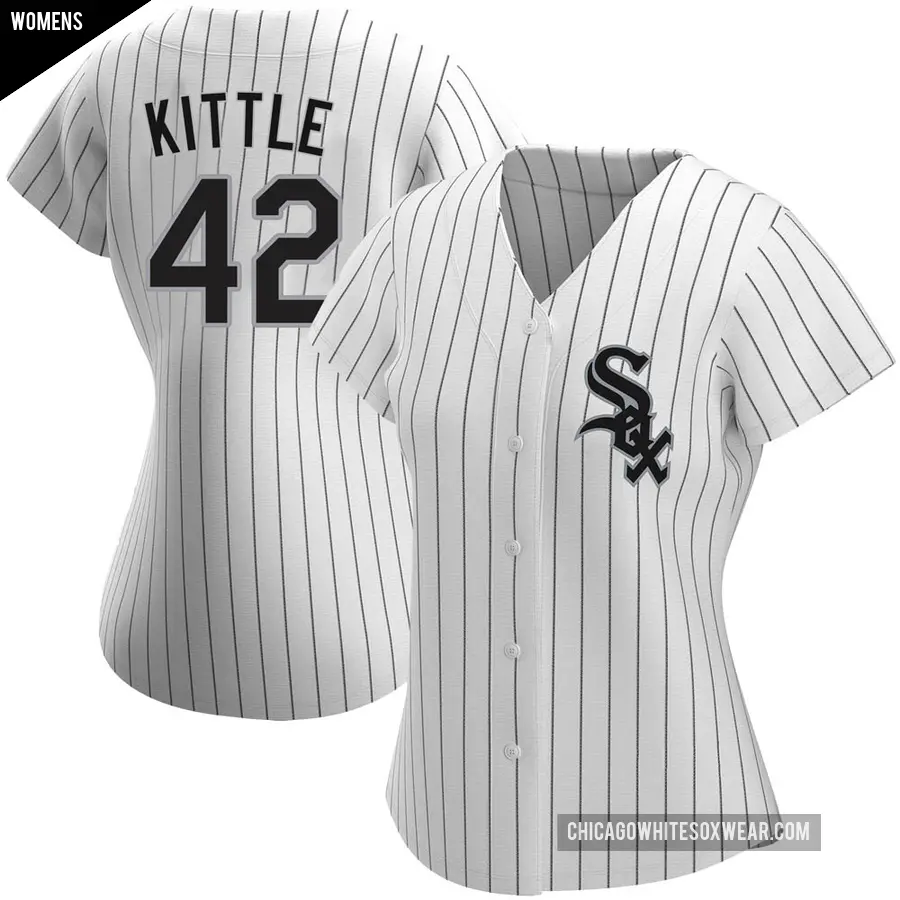 Women's Chicago White Sox ＃42 Ron Kittle Authentic White Home Jersey