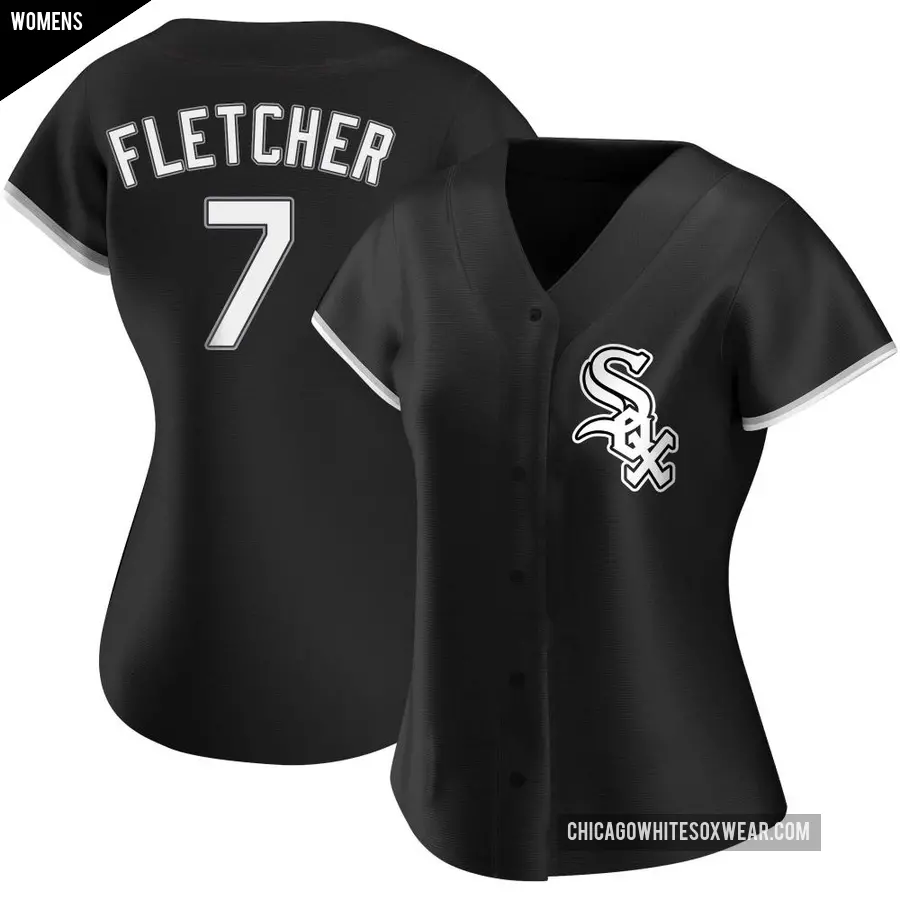 Women's Chicago White Sox ＃7 Dominic Fletcher Authentic Black Alternate Jersey