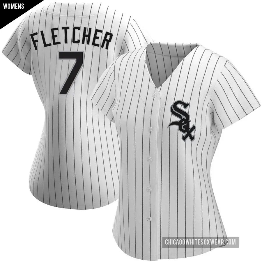 Women's Chicago White Sox ＃7 Dominic Fletcher Authentic White Home Jersey