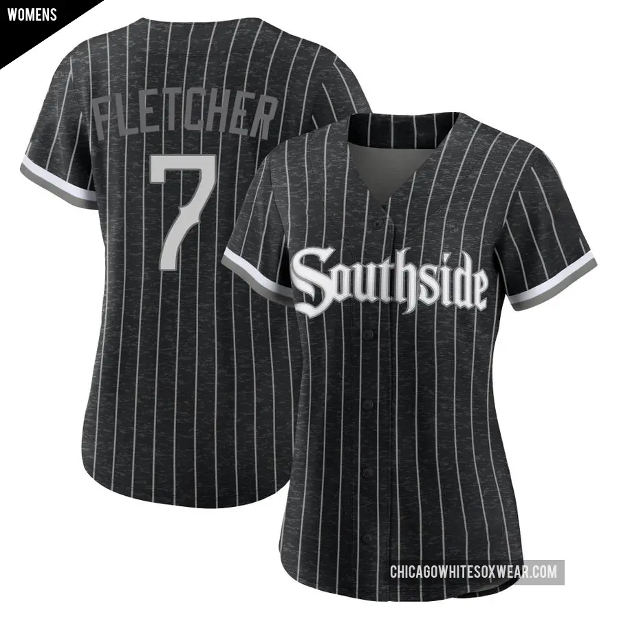 Women's Chicago White Sox ＃7 Dominic Fletcher Replica Black 2021 City Connect Jersey