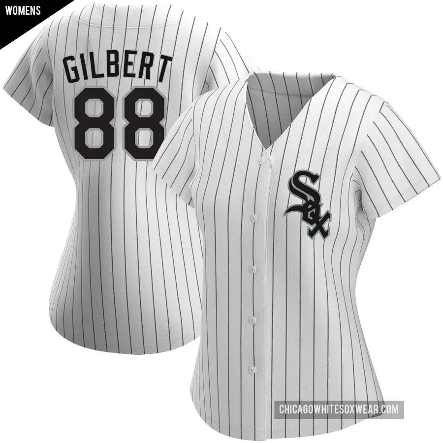 Women's Chicago White Sox ＃88 Tyler Gilbert Authentic White Home Jersey