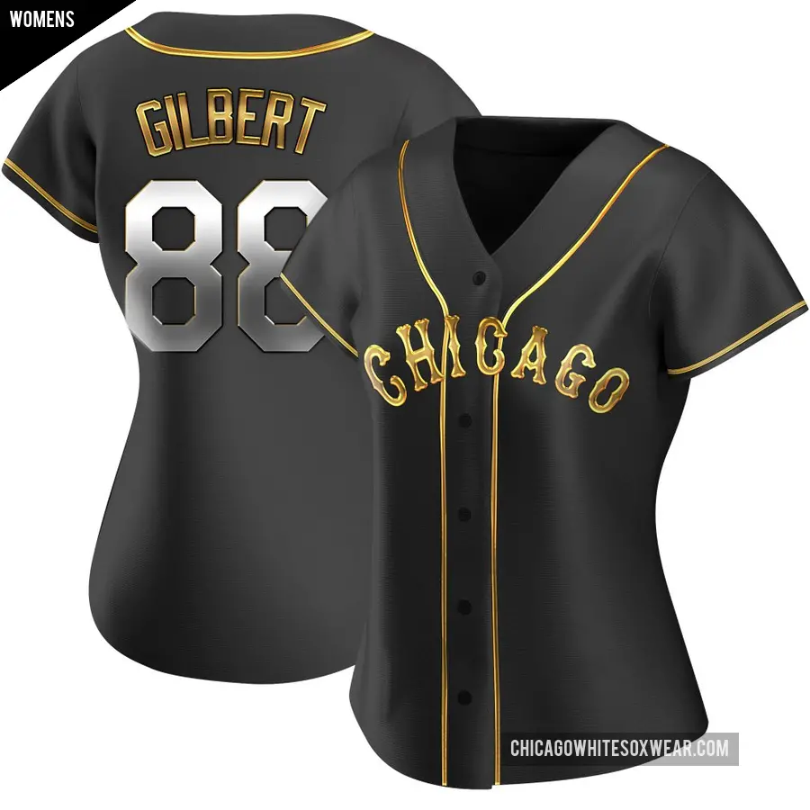 Women's Chicago White Sox ＃88 Tyler Gilbert Replica Gold Black en Alternate Jersey