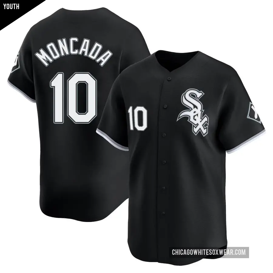 Youth Chicago White Sox ＃10 Yoan Moncada Limited Black Alternate Jersey