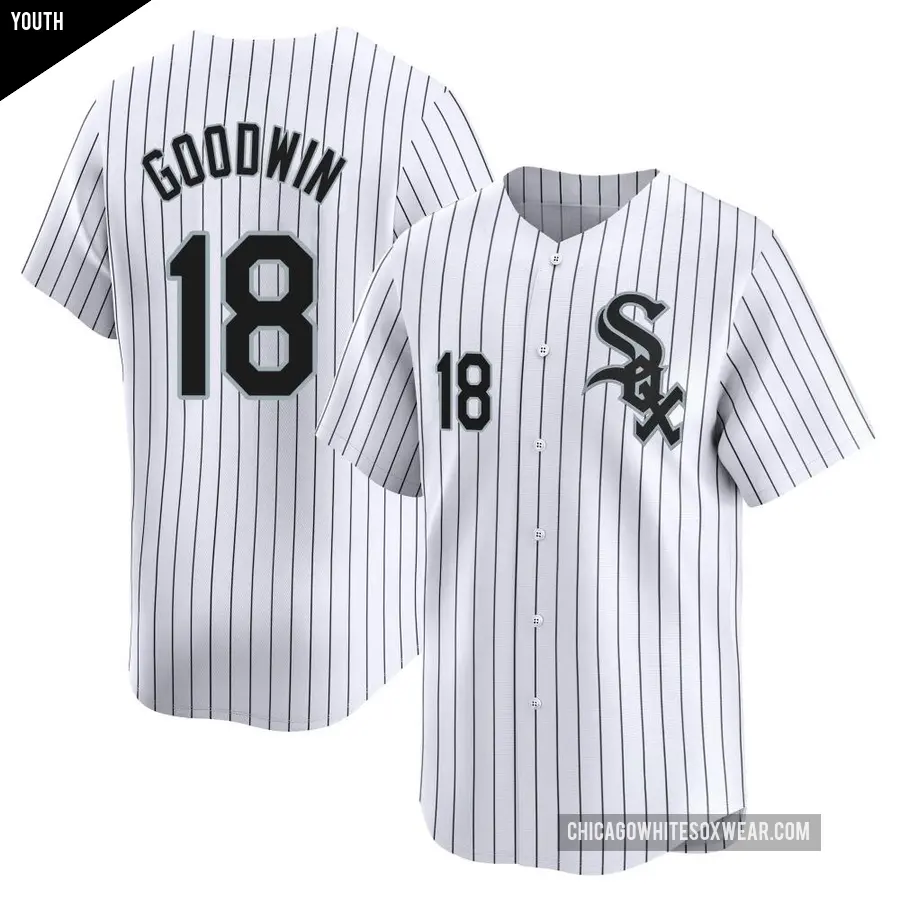 Youth Chicago White Sox ＃18 Brian Goodwin Limited White Home Jersey