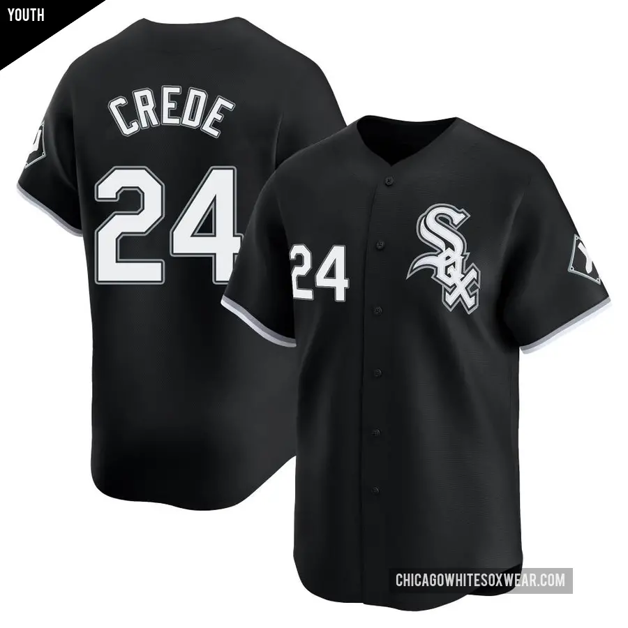 Youth Chicago White Sox ＃24 Joe Crede Limited Black Alternate Jersey