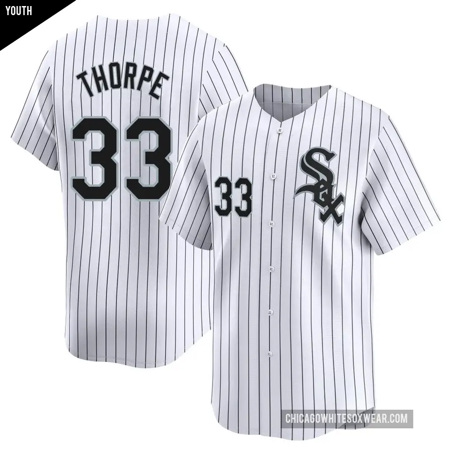 Youth Chicago White Sox ＃33 Drew Thorpe Limited White Home Jersey