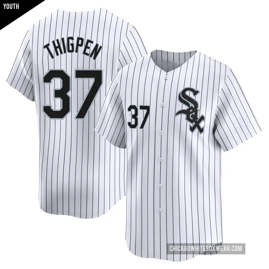 Youth Chicago White Sox ＃37 Bobby Thigpen Limited White Home Jersey