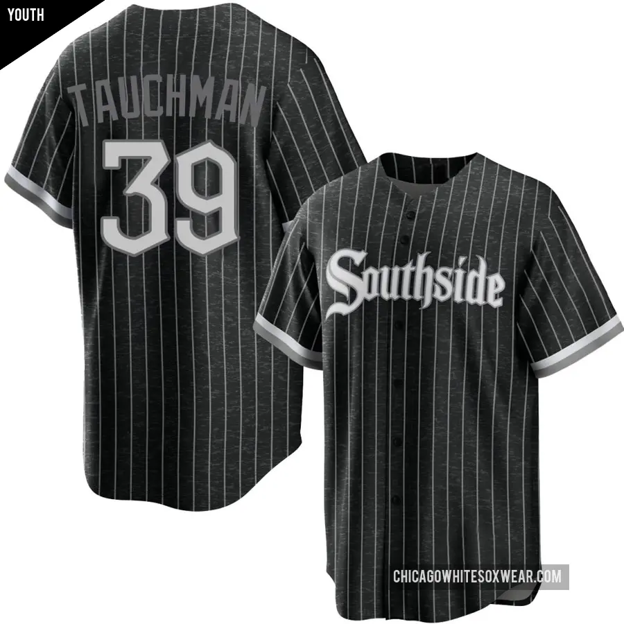 Youth Chicago White Sox ＃39 Mike Tauchman Replica Black 2021 City Connect Jersey