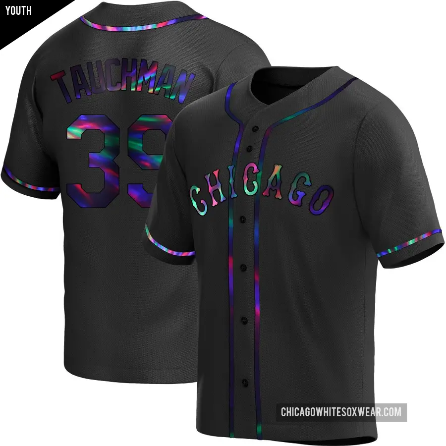 Youth Chicago White Sox ＃39 Mike Tauchman Replica Black Holographic Alternate Jersey