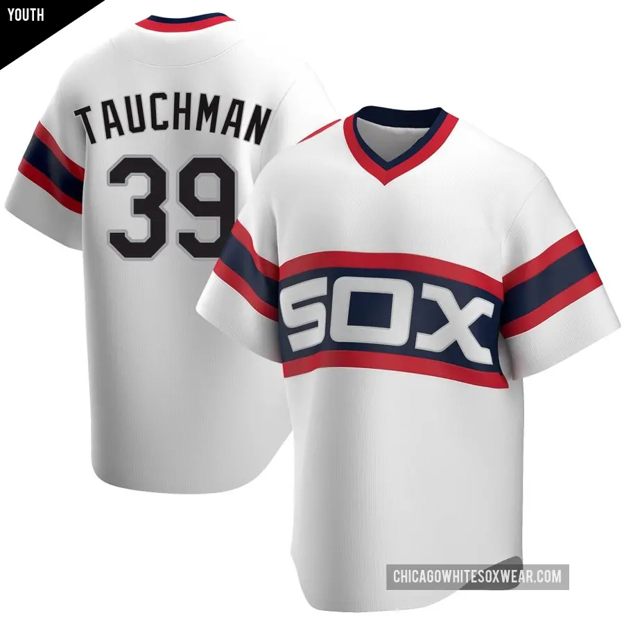 Youth Chicago White Sox ＃39 Mike Tauchman Replica White Cooperstown Collection Jersey