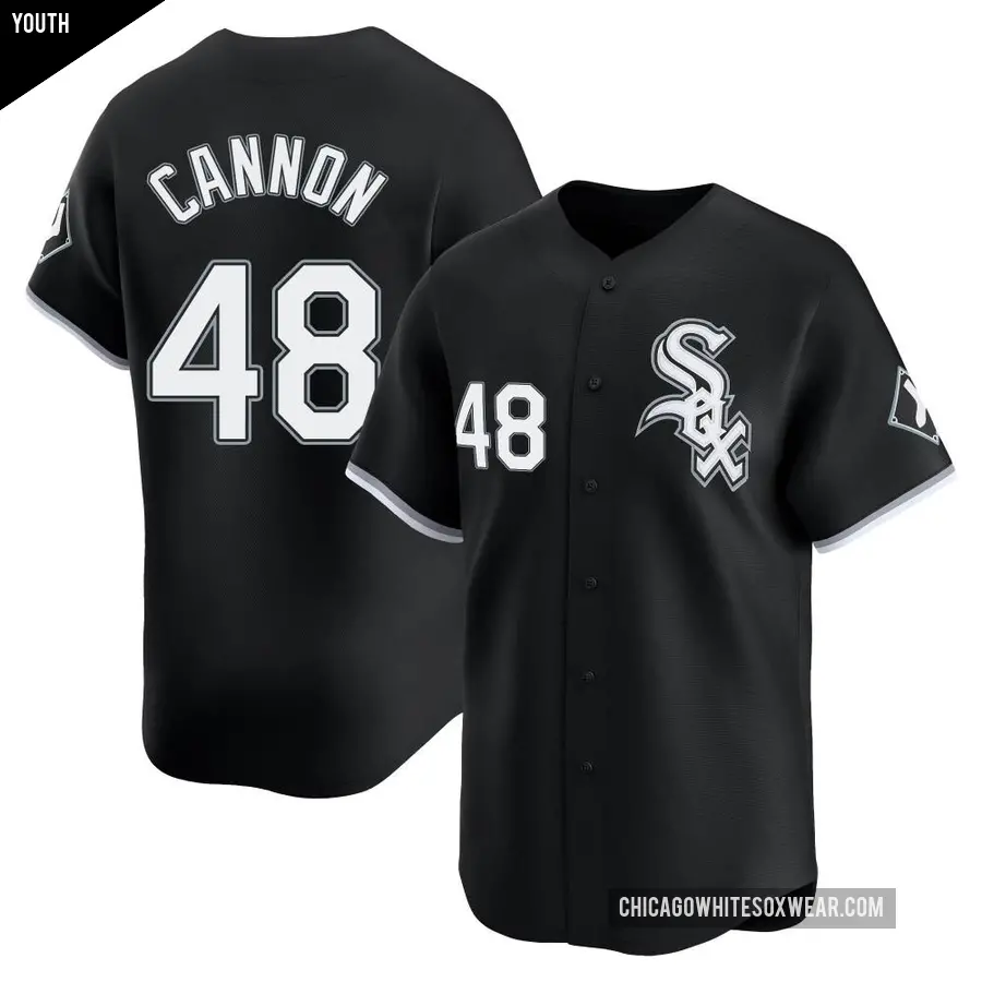 Youth Chicago White Sox ＃48 Jonathan Cannon Limited Black Alternate Jersey