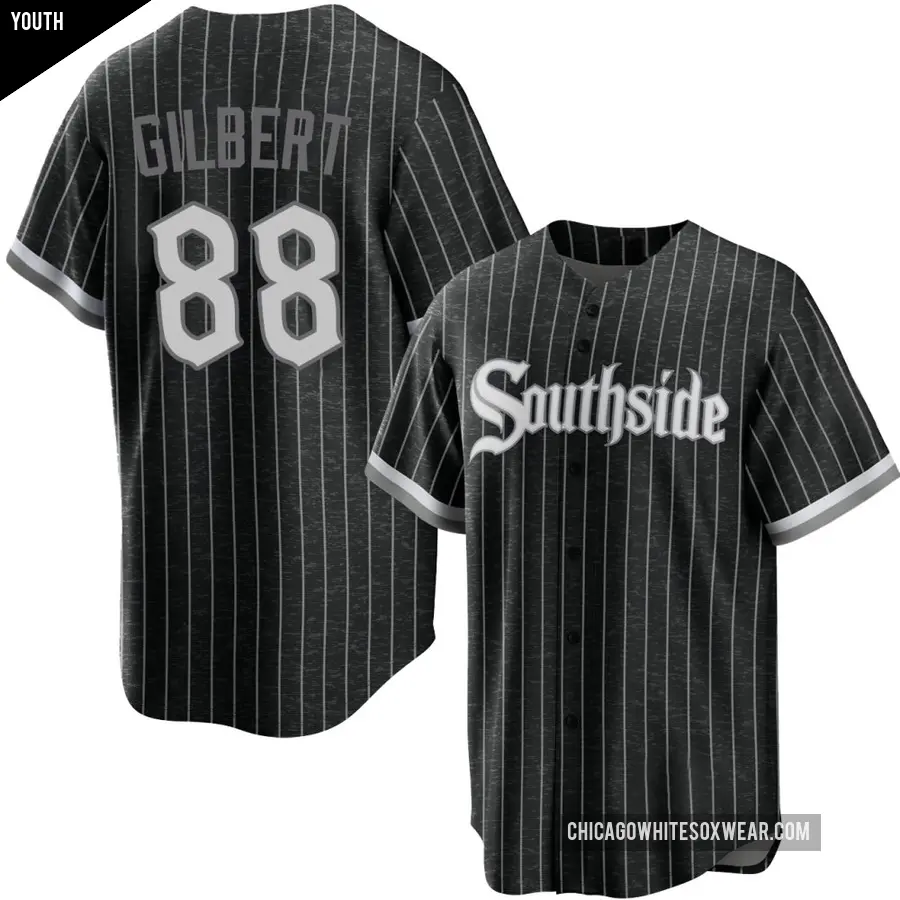 Youth Chicago White Sox ＃88 Tyler Gilbert Replica Black 2021 City Connect Jersey