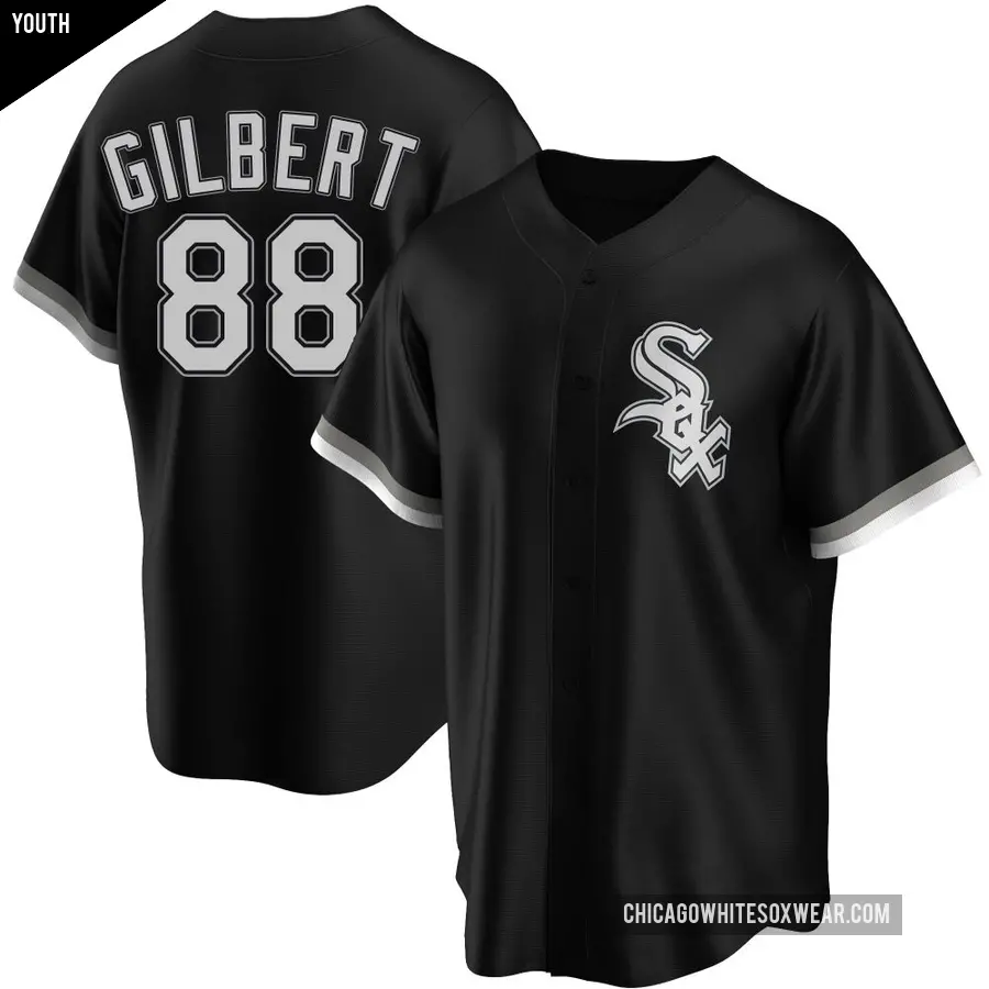 Youth Chicago White Sox ＃88 Tyler Gilbert Replica Black Alternate Jersey