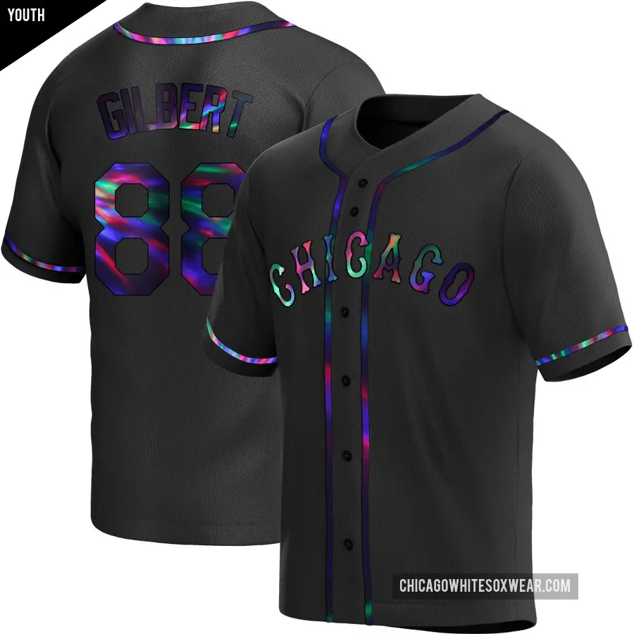 Youth Chicago White Sox ＃88 Tyler Gilbert Replica Black Holographic Alternate Jersey